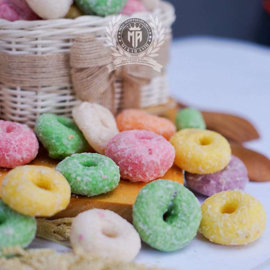 

Donat kering Rainbow/cemilan kekinian 500gr/snack kiloan