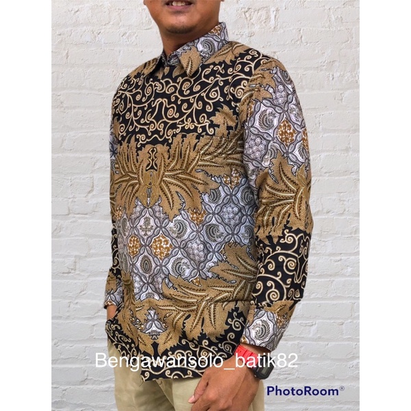 CH Baju Batik couple ayah dan anak,Baju Batik pria pasangan ayah dan anak,baju batik Pria lengan panjang lapisan furing hero,warna coklat,warna gold,kemeja batik kantoran,jumbo,batik modren,batik solo,batik kemeja lapisan furing