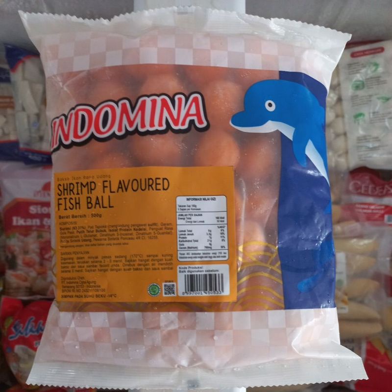 

Indomina Shrimp Flavoured Fish Ball Bakso Ikan Udang 500g