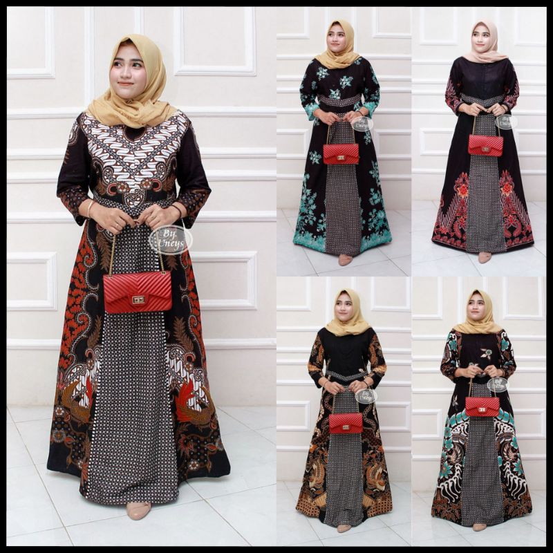 Gamis Batik Modern Asli Pekalongan Ukuran Jumbo BIG SIZE LD 120CM PB 140CM KATUN HALUS TERBARU Murah