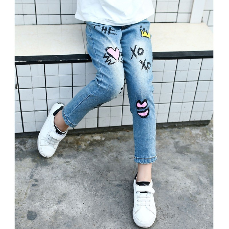 BOBORA Celana  Panjang Jeans  Denim  Pinggang  Karet  Motif 