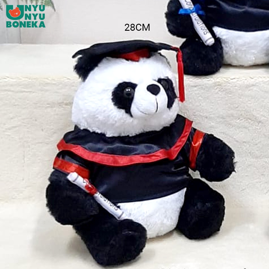 boneka toga wisuda panda animal souvenir graduation bahan lembut