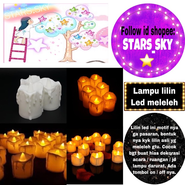 Lampu lilin led meleleh lampu led melting lilin lampu darurat lampu hias dekorasi