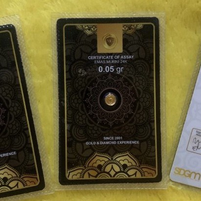 MiniGold 0.05 Gram Logam Mulia 24K White Series Garansi Buyback - Mini Gold Emas Antam