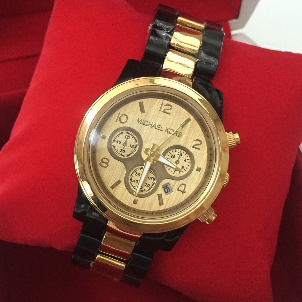 Jam Tangan Wanita MK Black Gold Tanggal