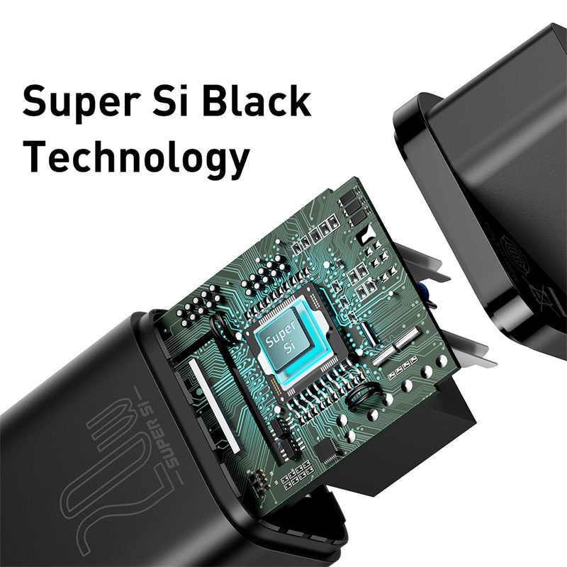 Baseus Super Si Quick Charger 1C 20W EU Sets iPhone 12 Original