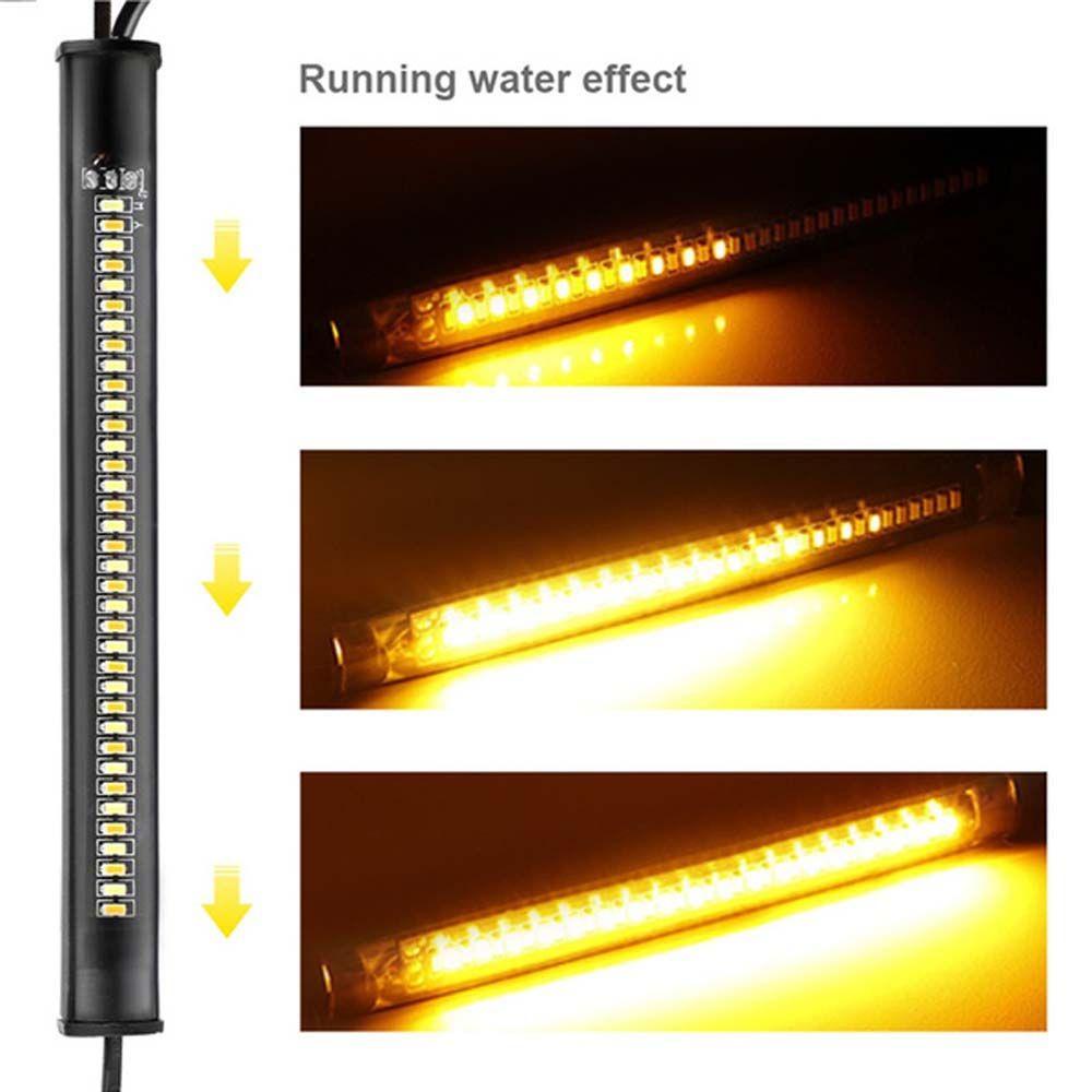 Lanfy Lampu Sein Sepeda Motor Universal Dual Color Amber White Flexible LED Light strip Motor Flasher Light