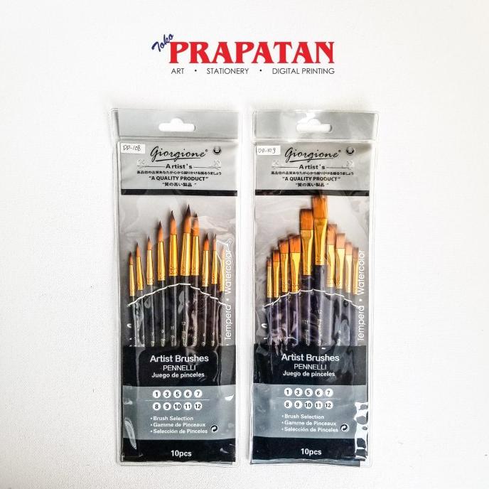 

TERBARUU!! Kuas Lukis Giorgione Round / Flat Brush Set G-220F / G-200R / G-5400R PROMO
