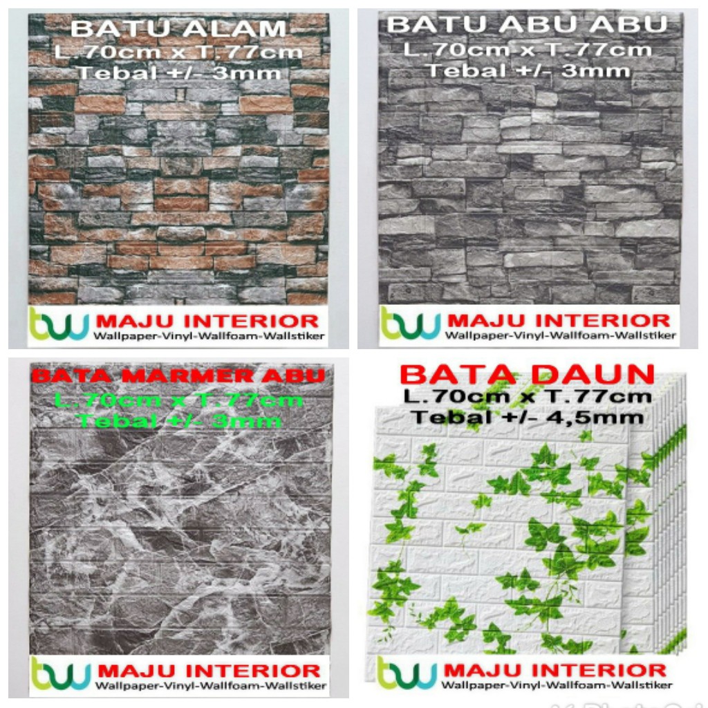 Wallpaper 3D Bata 70x77 cm Walpaper Dinding 3D Brick Foam Motif Anak Doraemon Hello Kitty Stiker-4