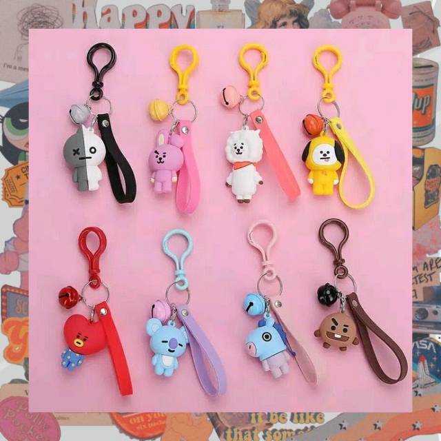Bt21 keychain, gantungan kunci bt21