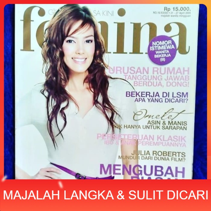Majalah FEMINA No.16 Apr 2005 Cover CATHY SHARON Langka