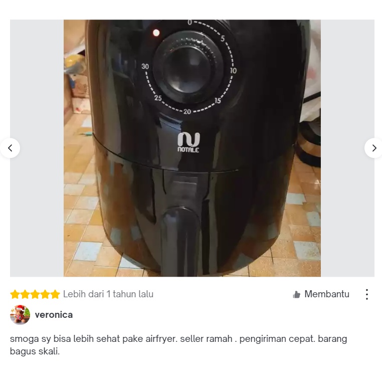 Notale Air Fryer Penggoreng Tanpa Minyak 2L Liter Deep Oven