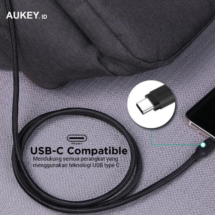 Aukey Cable Kevlar USB To Type C Charge 3.0 - 2m - 500414 - CB-AKC2