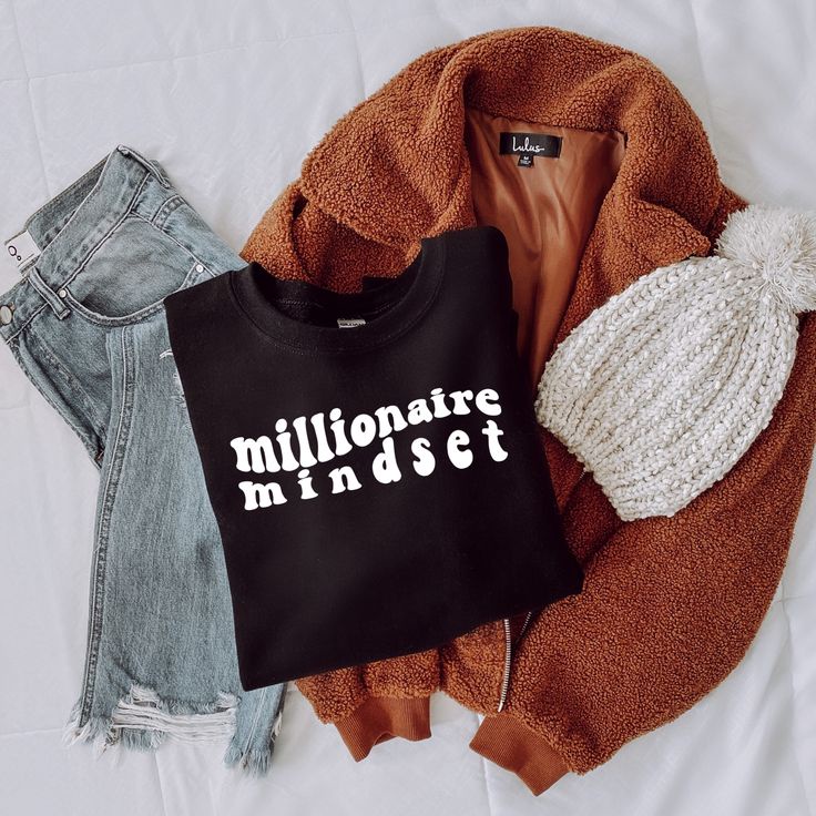 SWEATER UNISEX MILLIONAIRE MINDSET FLEECE TEBAL HALUS PREMIUM TERBARU,