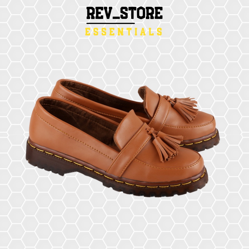 ☀ REV STORE ☀ Sepatu docmart Wanita / Sepatu casual Wanita Warna Tan
