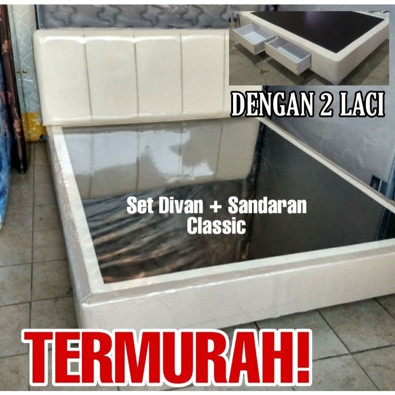 SET Divan + Sandaran Dengan 2 Laci / Divan Sandaran Laci 2 Minimalis