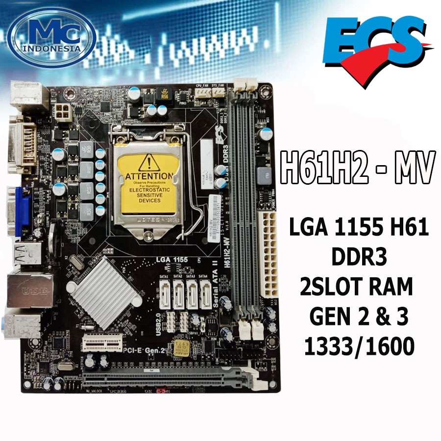 MOBO Mainboard Motherboard H61 DDR3 socket 1155 ECS