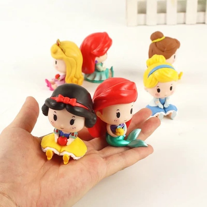 6 pcs/set Figure Princess Qposket Chibi Ver. Topper Kue