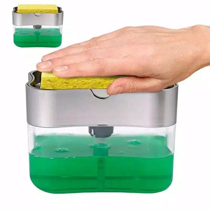 Dispenser Sabun &amp; Holder Spons Cuci Piring 2in1 free sponge