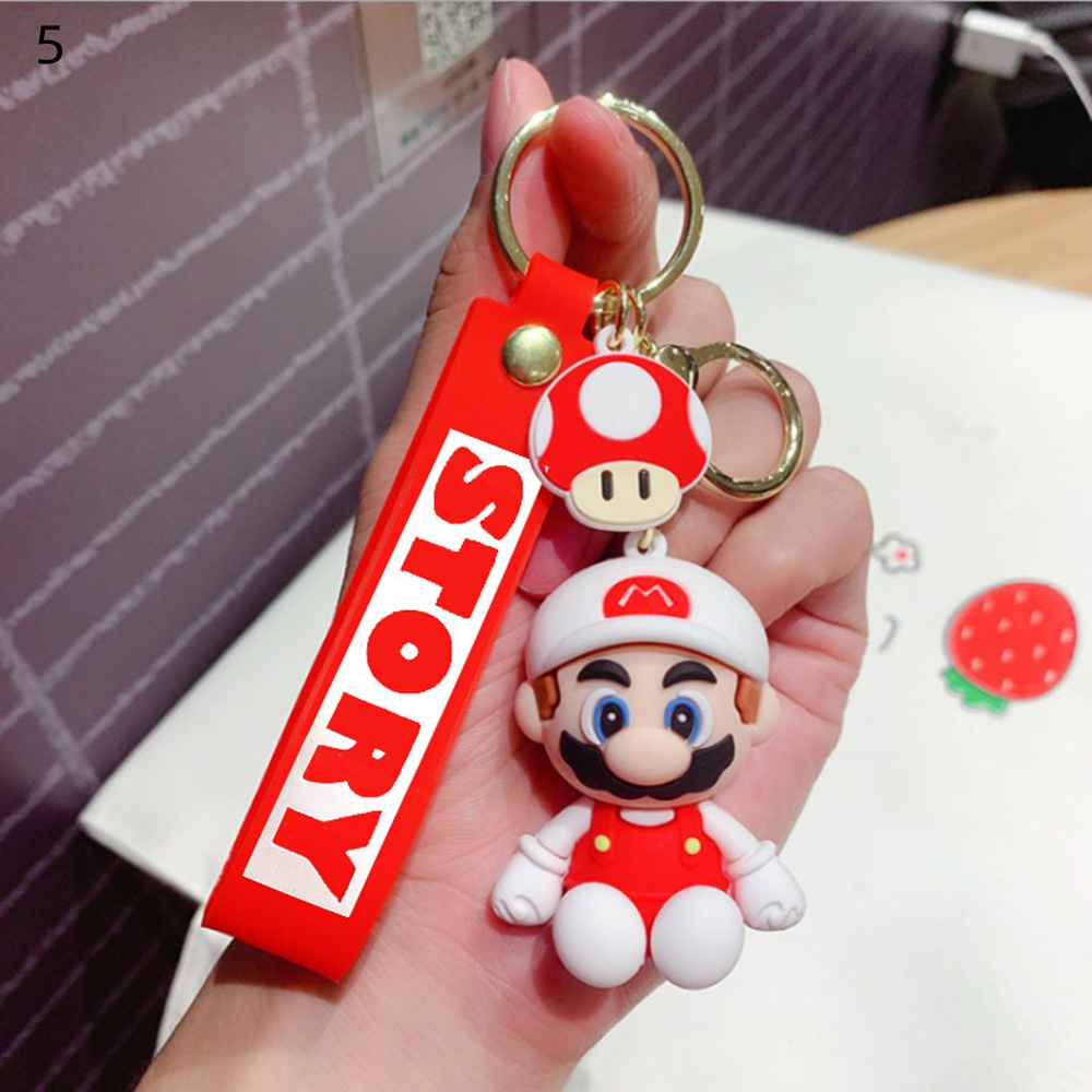 【COD Tangding】Gantungan Kunci Bentuk Kartun Mario 5 Warna