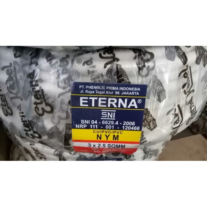 Best Seller KABEL ETERNA NYM 3x25 / KABEL LISTRIK ETERNA NYM 3x2.5 |PER ROLL 50 M