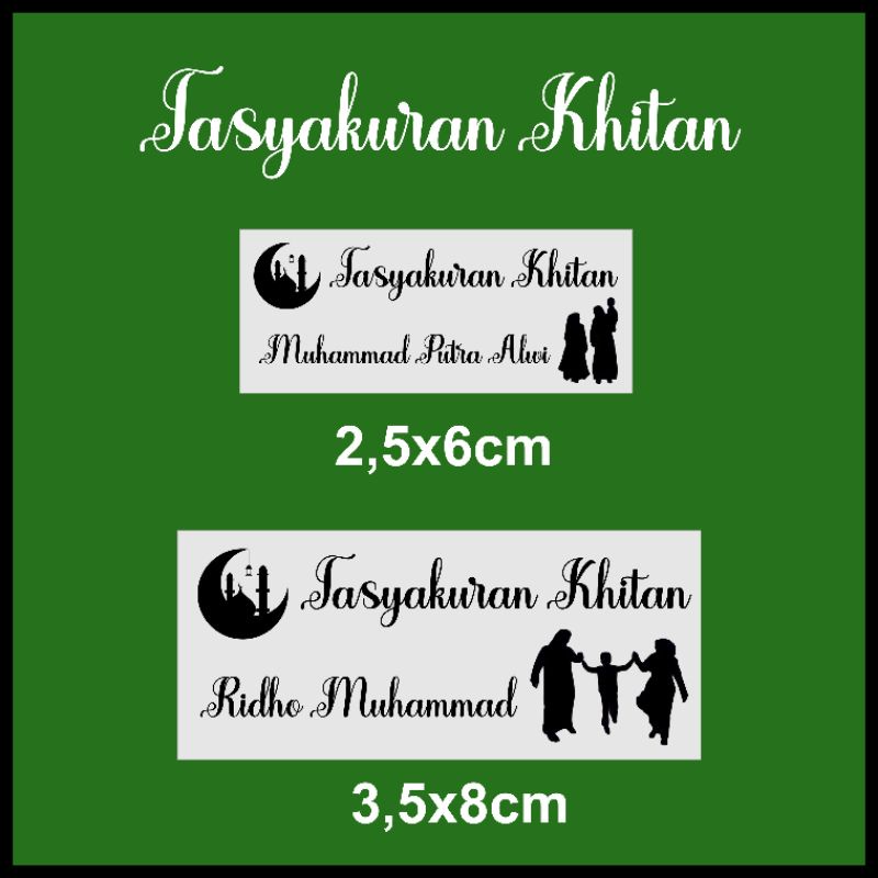 

Stiker Tasyakuran Khitan Transparan Waterproof Sticker Syukuran Khitanan Anti Air Label Transparant