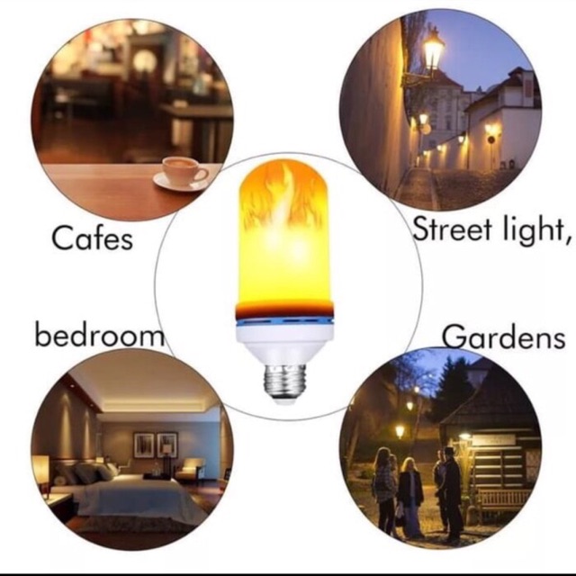 Lampu led api 9 watt 9watt 9w / lampu dekorasi cafe / led flame fire 9 watt