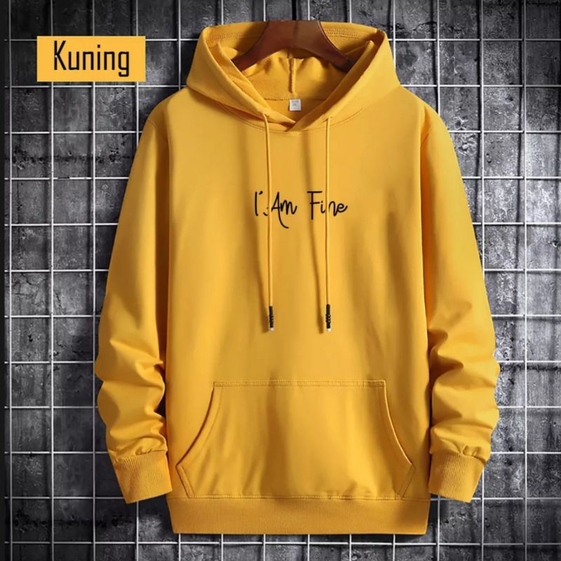 Hoodie Pria Jumbo Logo I'M Fine Ukuran M - 3XL / Hoodie Wanita / Hoodie Jumbo - COD (BAYAR DITEMPAT)