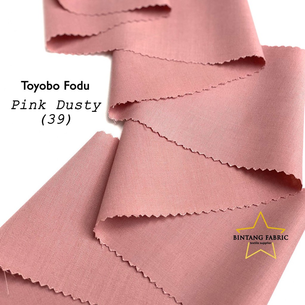 Bahan Kain Katun TOYOBO FODU 1 meter-Pink Dusty