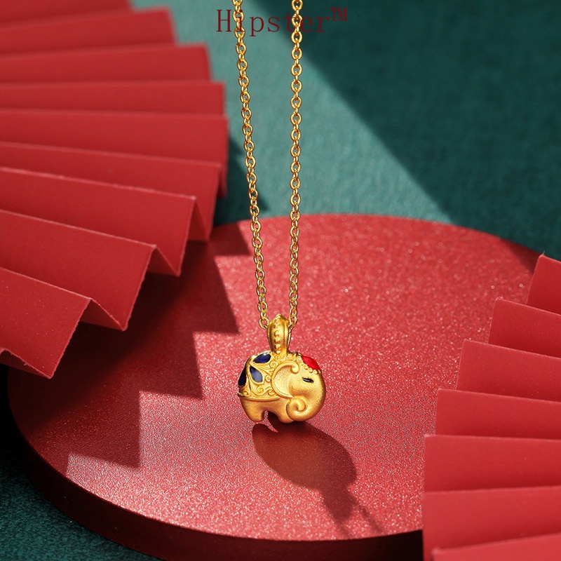 Gold Necklace Pendant Enamel 3D