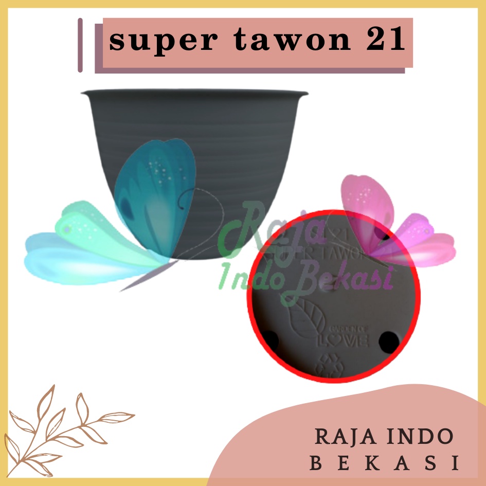 Ori Pot Super Tawon 21 Cm Hitam Tawon Pot 22 Plastik 21cm Vas Pot Bunga