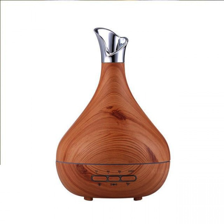 H29 Wooden Humidifier Aroma Diffuser 7 Color LED Light 300ml Brown