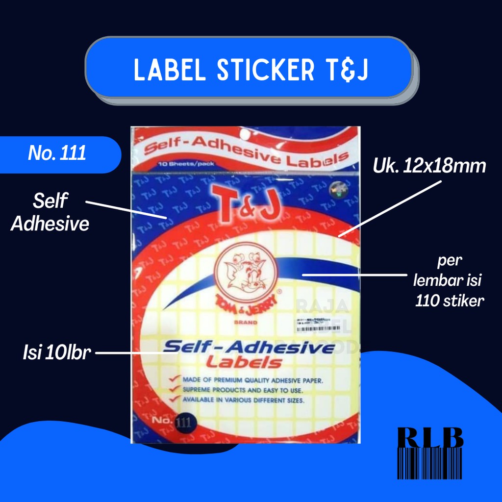 

LABEL TOM AND JERRY NO. 111 UKURAN 12x18mm