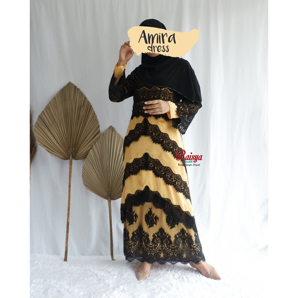 Gamis Brukat Amira / Gamis Brukat Hitam / Gamis Amira