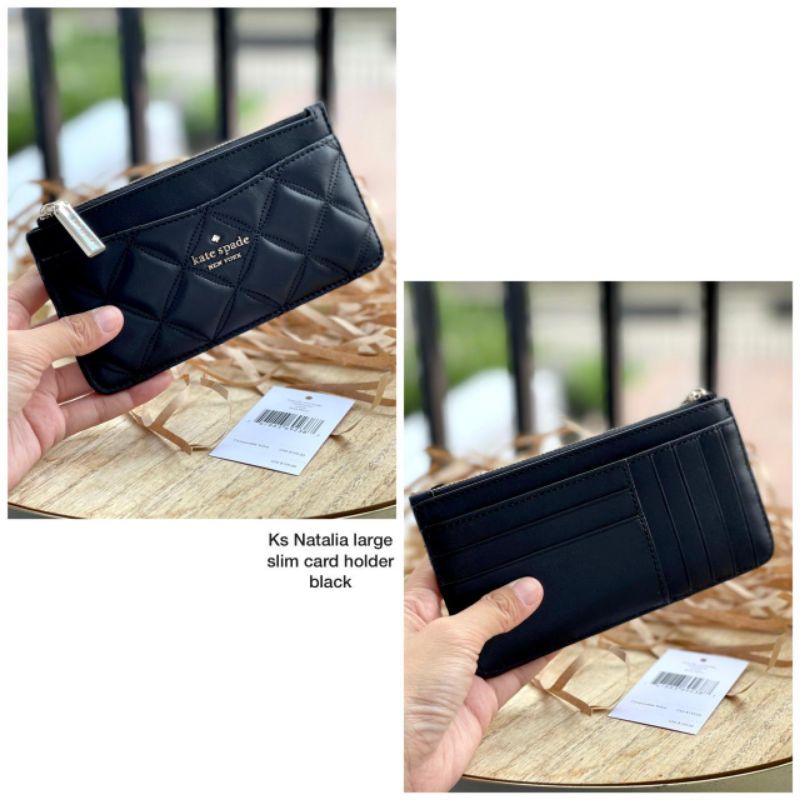 Kate spade natalia large slim card holder black