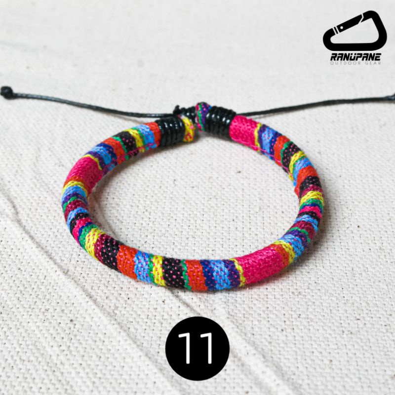 Gelang Tenun Etnik Songket Gelang khas Lombok Motif Unik Gelang Vintage Etnik Etnic Pendaki Gunung Pria Wanita-11