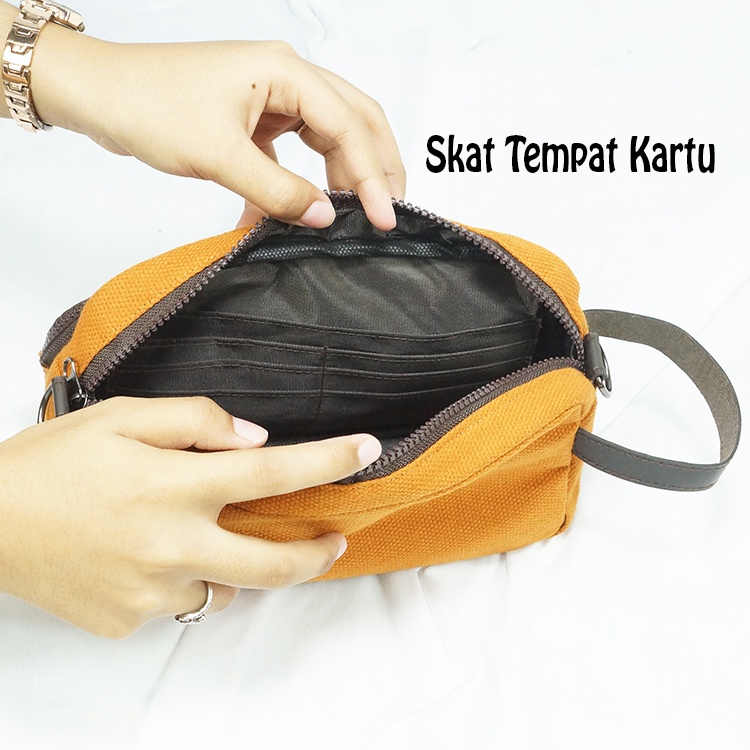 Luna Aura Tas Kosmetik Wanita Kanvas Cecilla CV 03 Handbag Wanita Terlaris Tas Kanvas Tebal