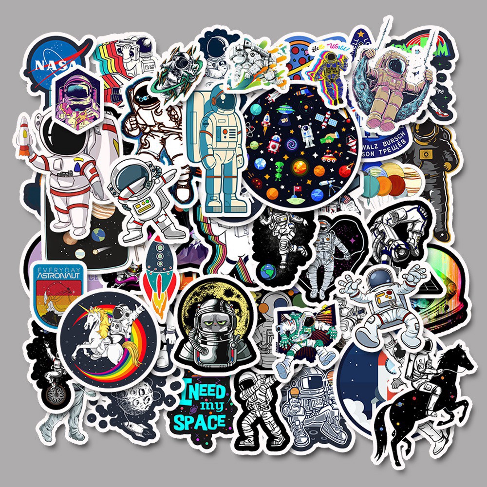 50 Pcs Rocket Ship Planet Alien Ufo Toy Stickers Alien Space For Scrapbooking Laptop Skateboard