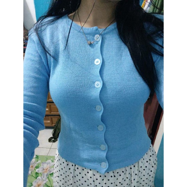 CROP ANGEL BUTOON SHIRT |  LONG SLEEVE CROP TOP | SEXY KOREAN STYLE