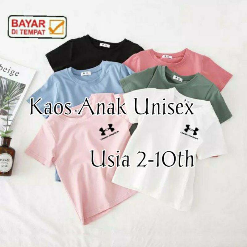 Kaos Anak UNDER Usia 2-10th Kaos Oblong Anak Cotton Combed Atasan Anak