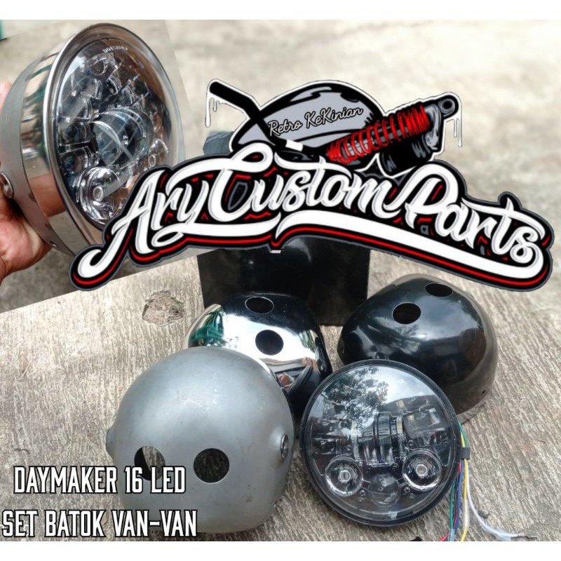 Headlamp 16 led original set batok van van pres cocok cb 100 racing cb125 gl 100 gl pro gl max dll