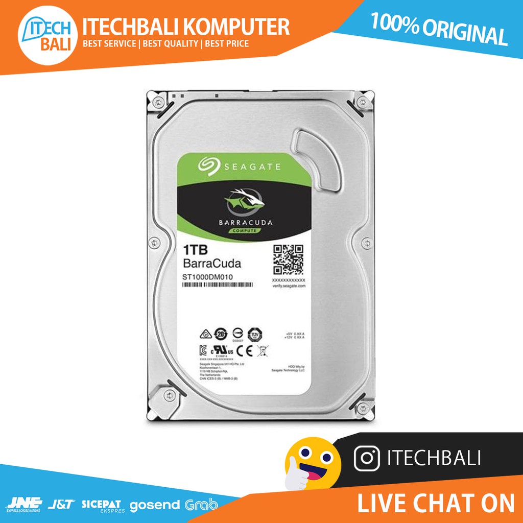 Harddisk Internal 3.5&quot; SEAGATE BarraCuda SATA 3 6.0Gb/s PC | ITECHBALI