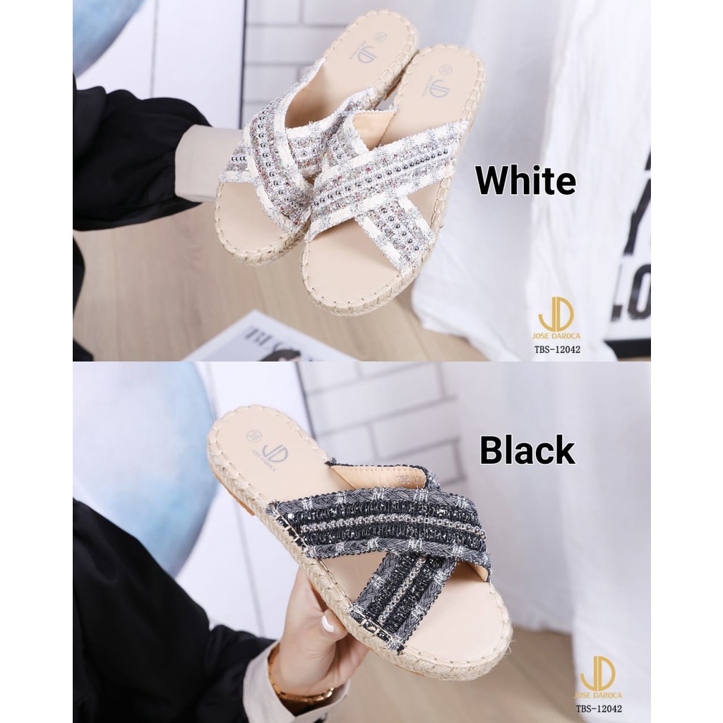 JOSE DAROCA Sandal Slippers Double Straps #TBS-12042# Original