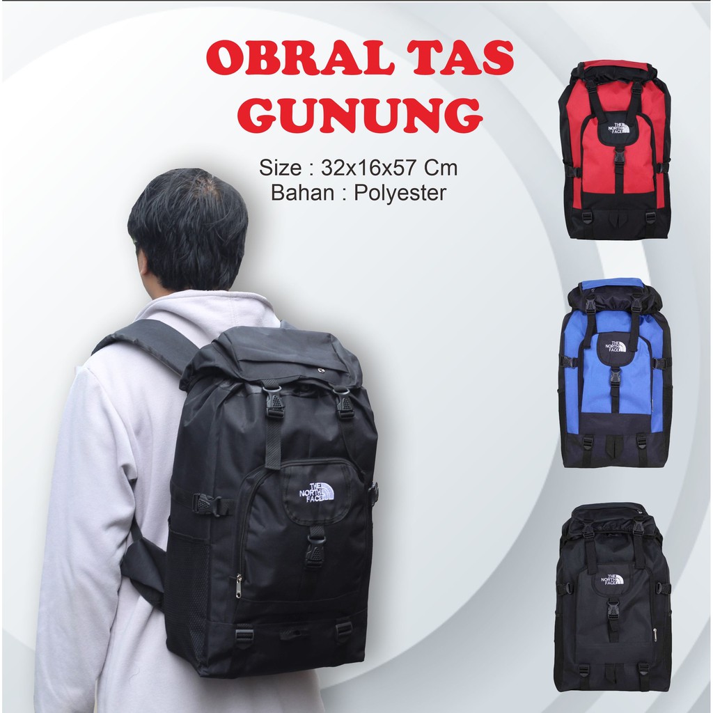 Obral Tas Ransel Gunung Besar Pria Backpack Punggung Carier Cowok Travelling Hiking Camping Mudik