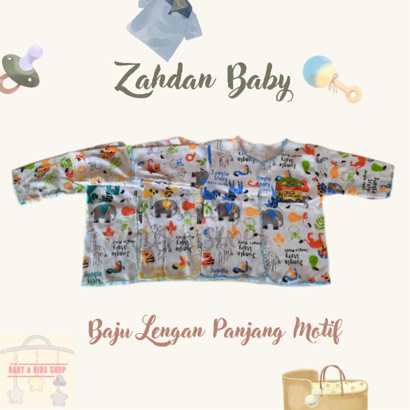 baju lengan panjang bayi newborn motif zahdan baby
