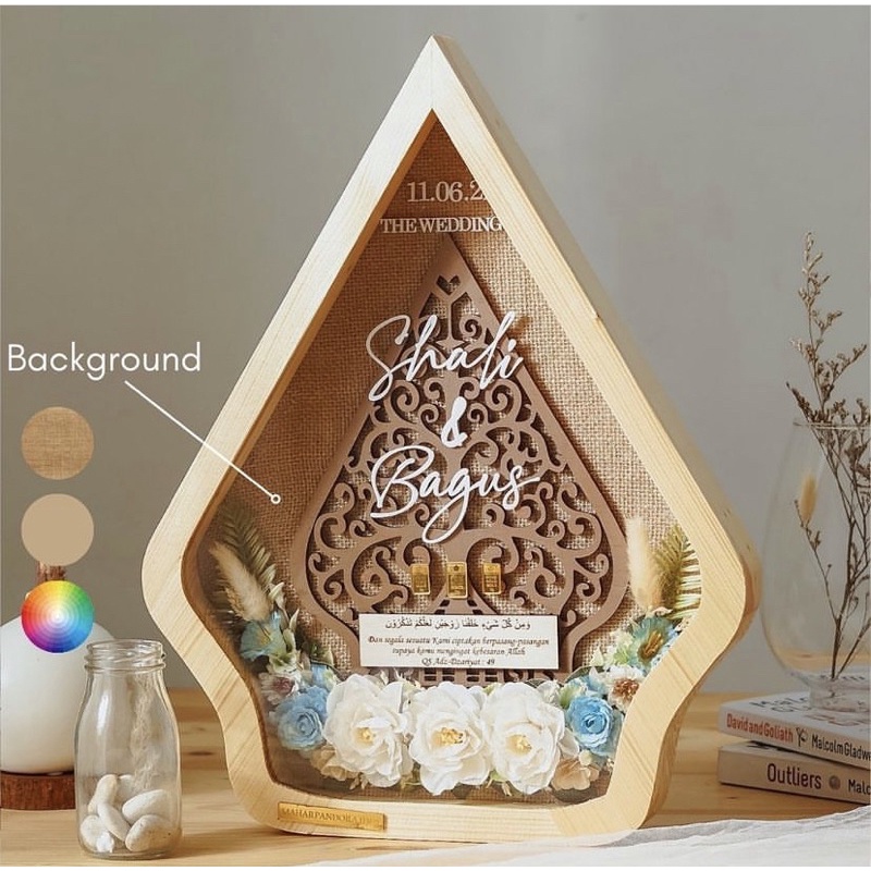 Mahar Pernikahan Wayang Jawa Seserahan Rustic Pigura Frame Mahar Hantaran