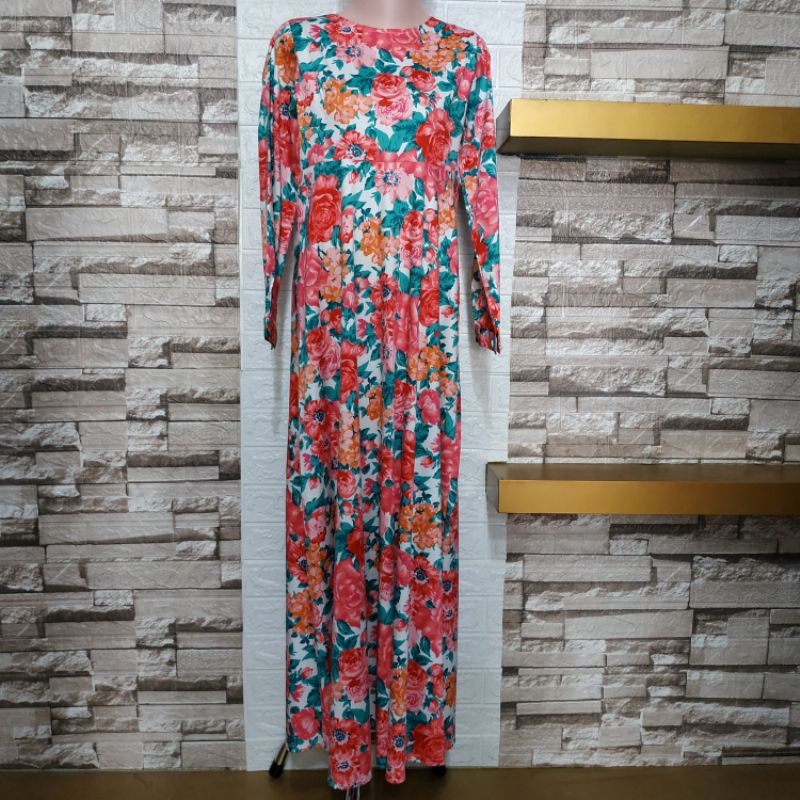 Baju gamis motif/baju gamis motif bunga/baju gamis bermotif