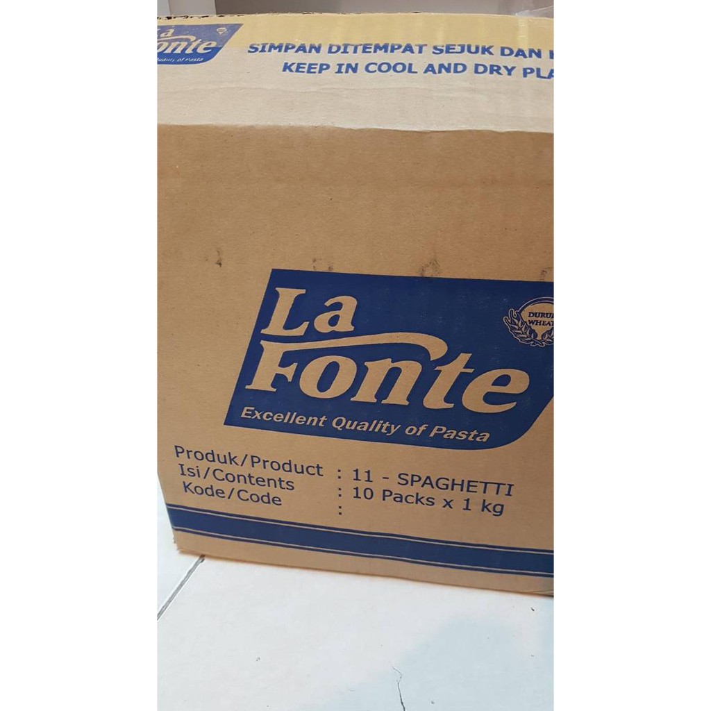 

Terlaris# La Fonte Spaghetti 1Kg 1000Gr Durum Wheat