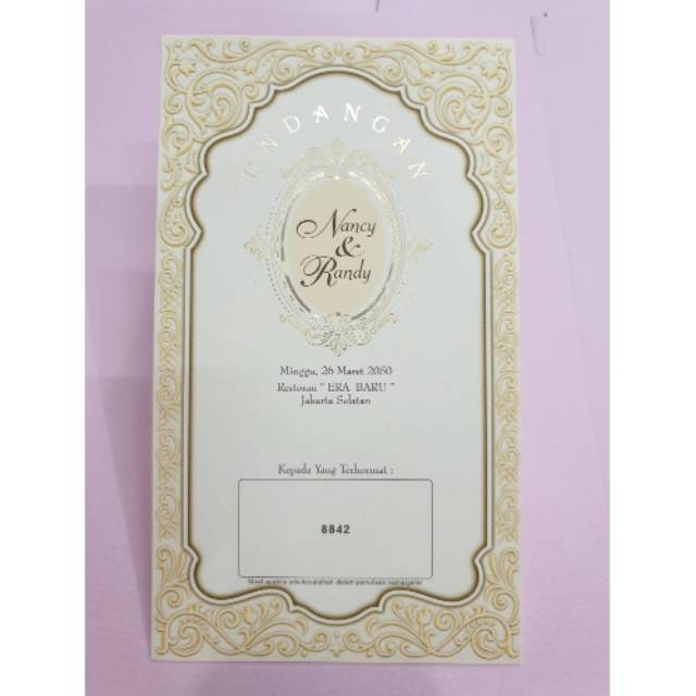 TERMURAH Kartu Undangan 8842 ERBA 1.250/pcs  minim 1 pack (100pcs)