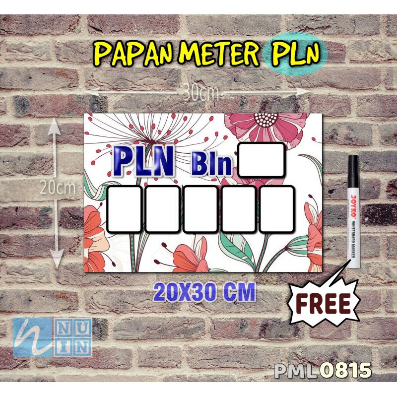 

Nuin Papan Meter Listrik PLN PAM motif Unik - Flower 15